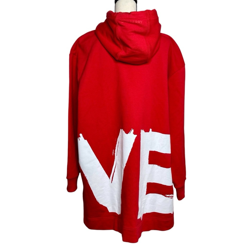 BURBERRY LOVE Hooded Oversized Sweatshirt Red St Valentine's Day NWT - Medium - Picture 7 of 15